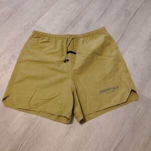 Essentials Fear Of God Shorts Mens Large Tan Volley Drawstring Exclusive Nylon